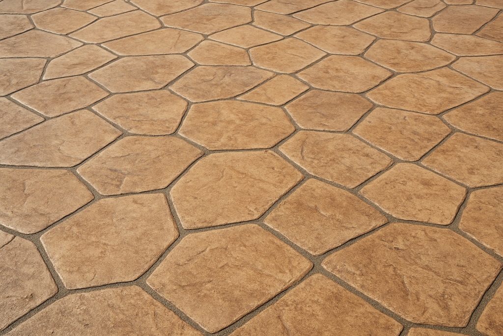 Stamped concrete driveway and pool surround in Paphos Cyprus